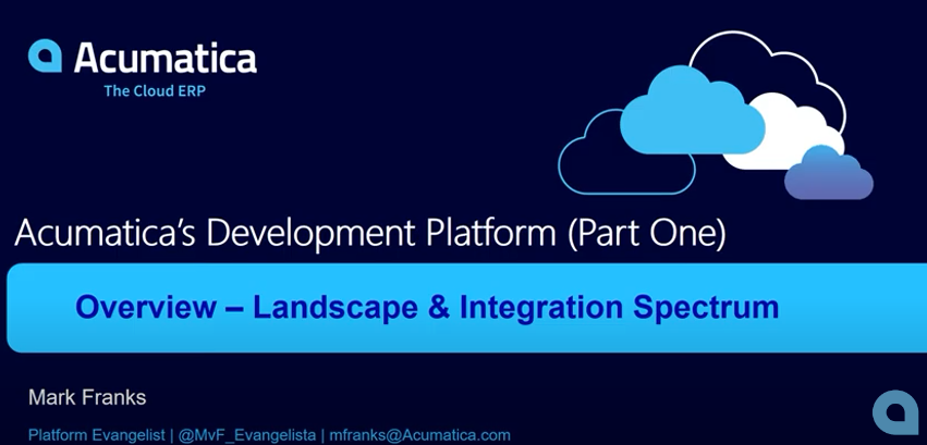 Acumatica Development Platform xRP - Part 1