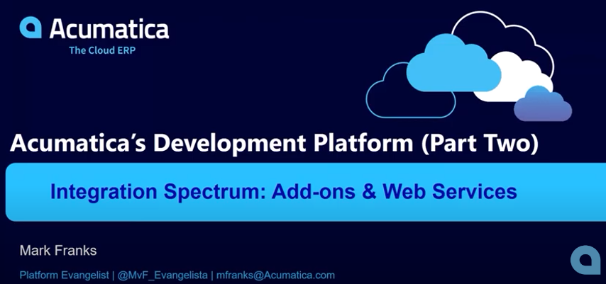 Acumatica Development Platform xRP - Part 2
