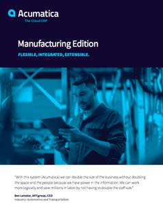 Acumatica Manufacturing ERP Software