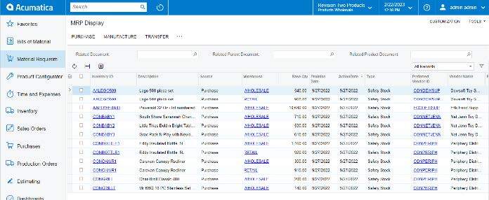 Material_Requirements_Planning_Dashboard
