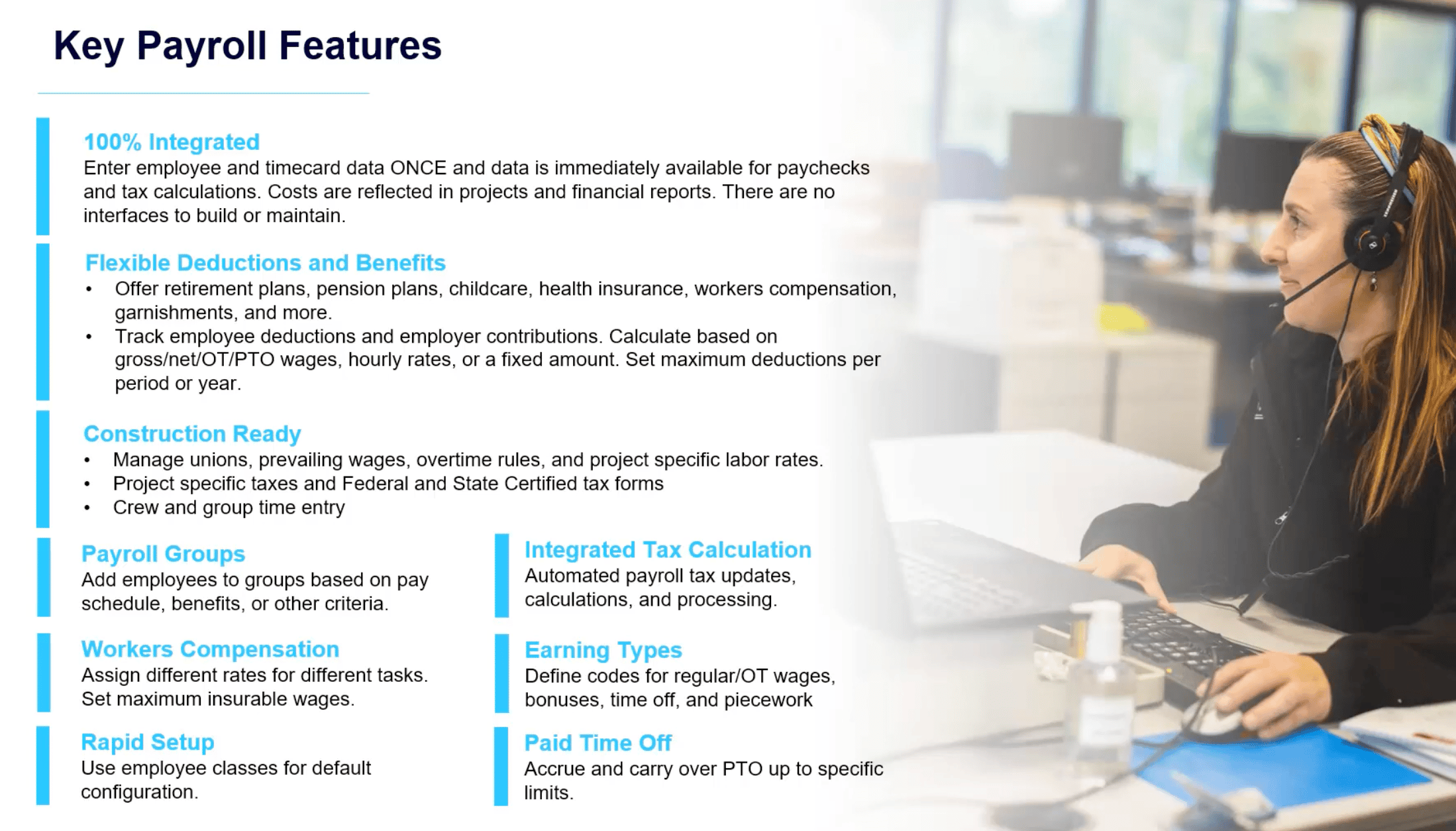 Acumatica Payroll Key Features