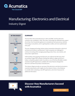 Acumatica Manufacturing Electronics Industry Digest image for download 