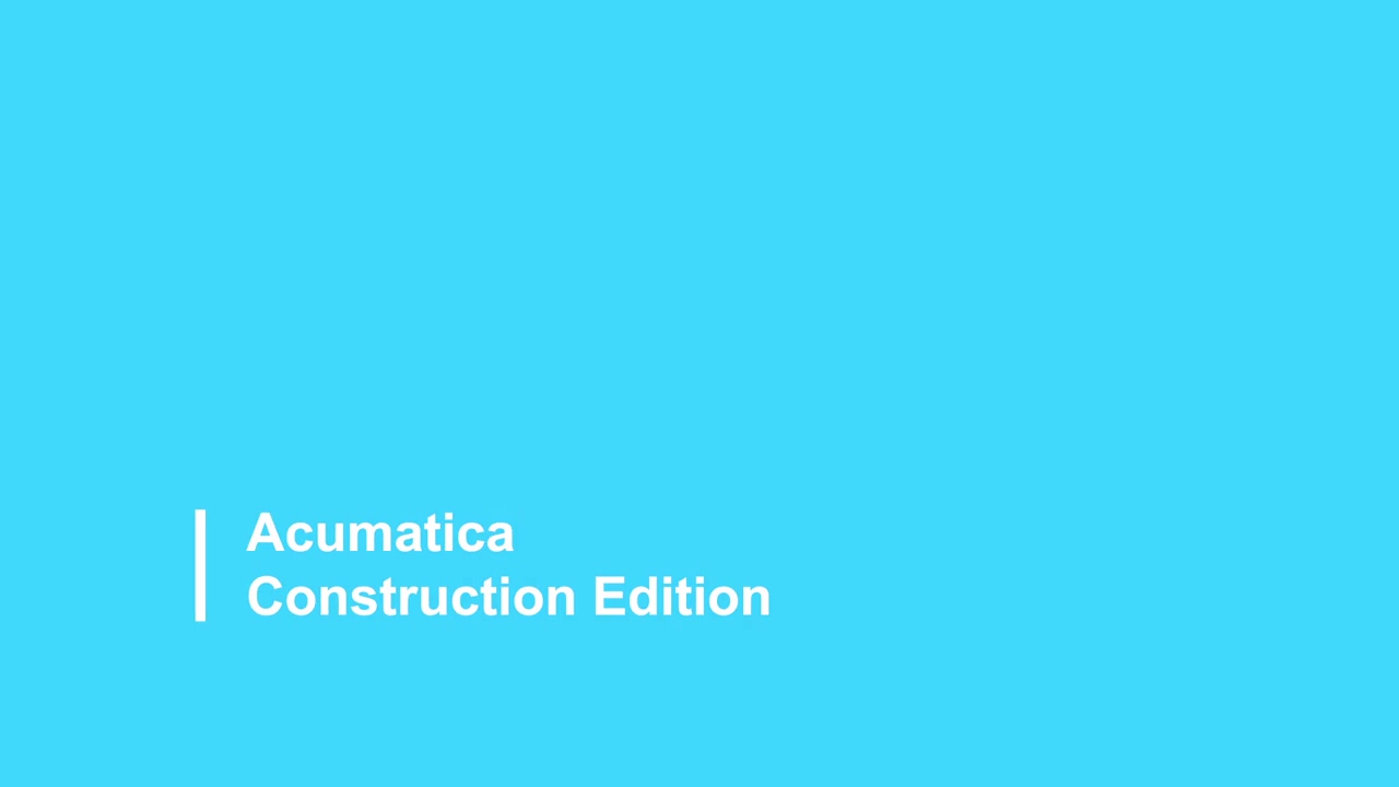 Acumatica Construction Edition Overview -thumb