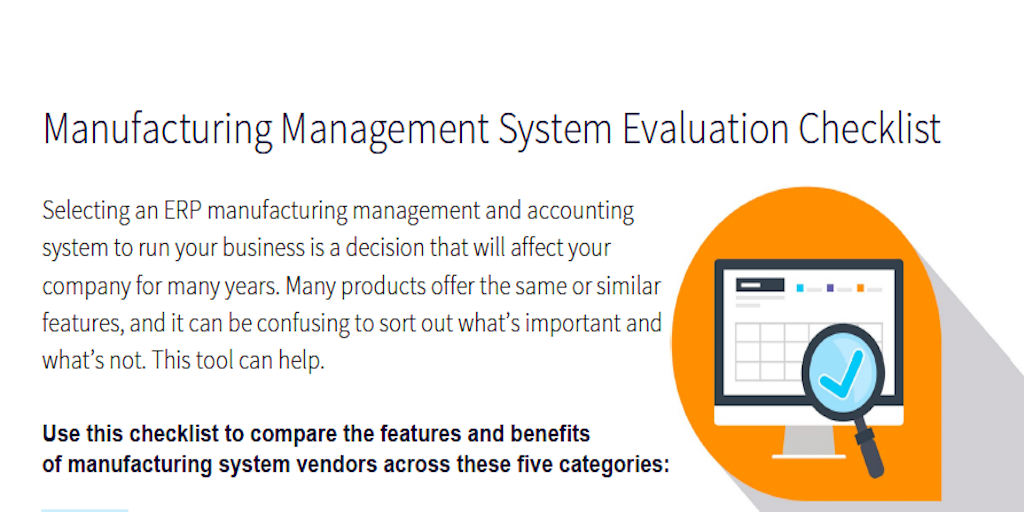 Acumatica Manufacturing Management Evaluation Checklist 